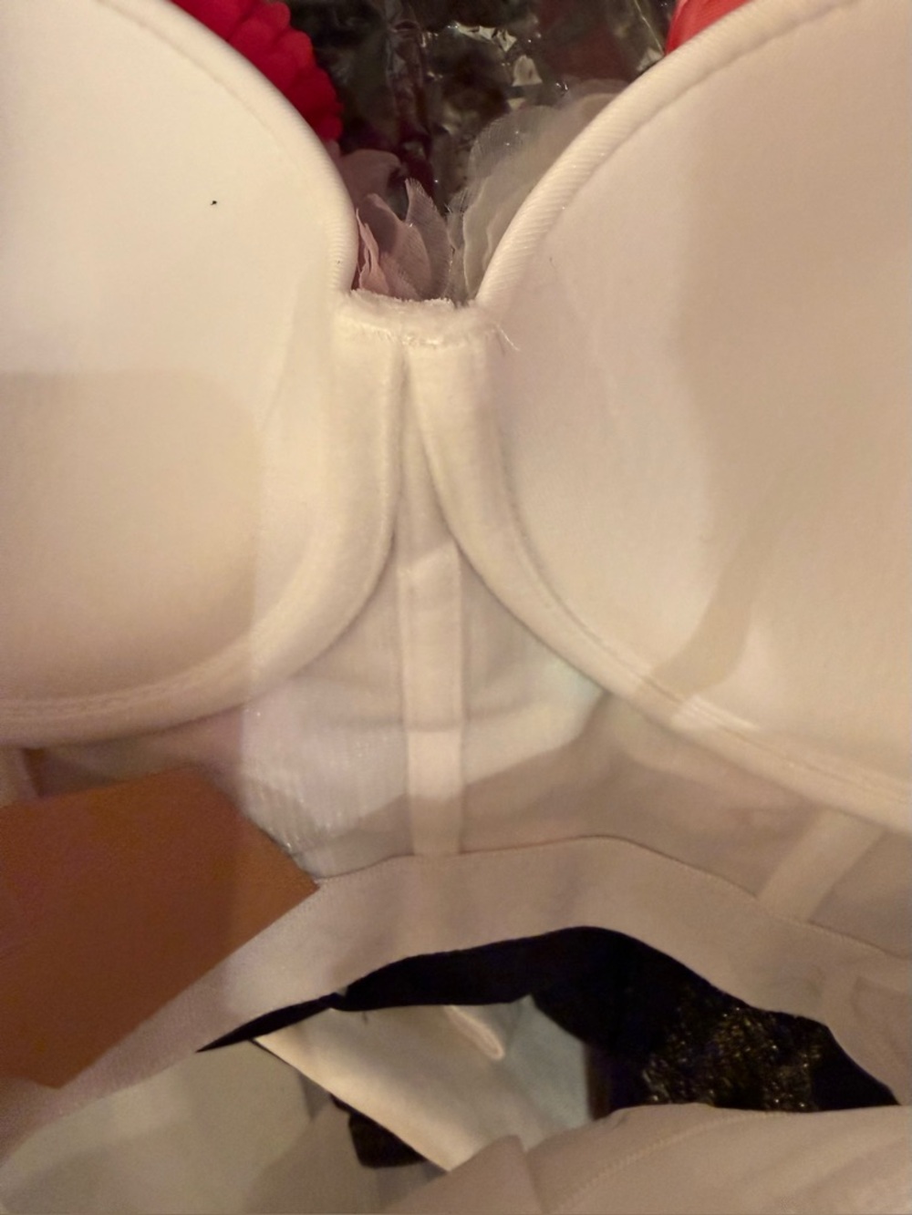 Main Strip white crop top bustier floral 3D appliqué new - Picture 7 of 15